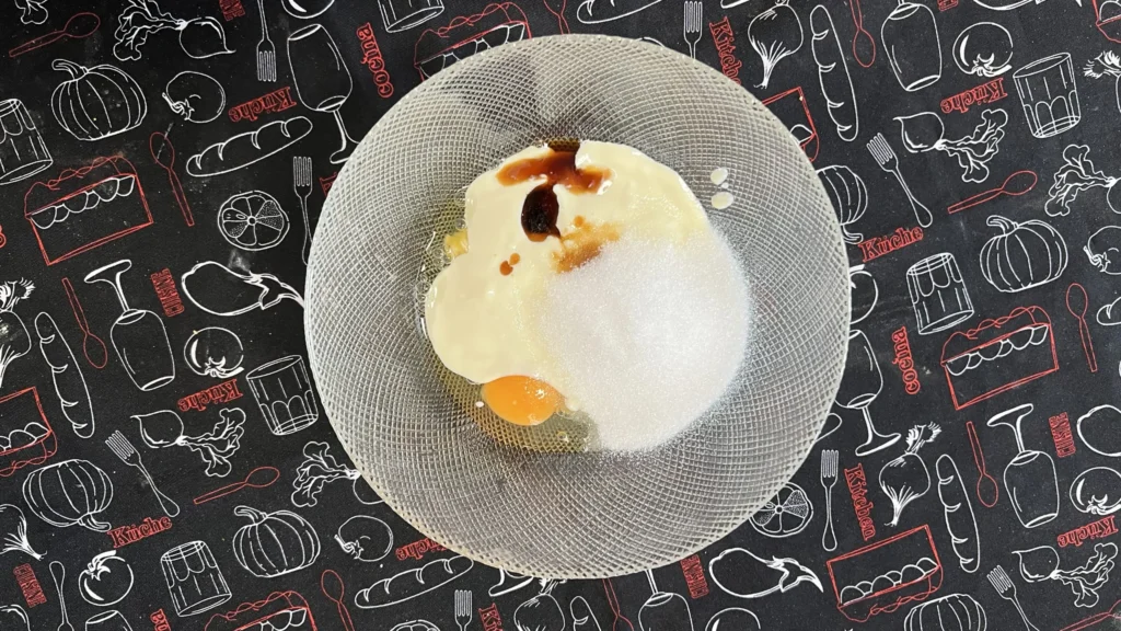 mezcla de yogur huevo eritritol y flavdrops